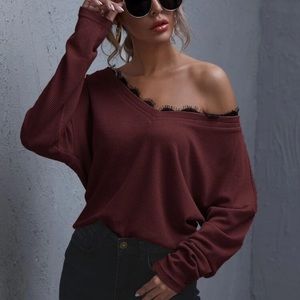 ✨4/$25✨Shein Off the Shoulder Lace Sweater